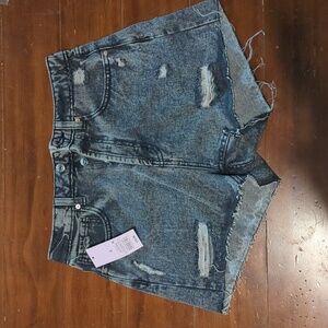 Wild Fable Highest Rise Raw Hem Black Distressed Shorts | Size 6/28